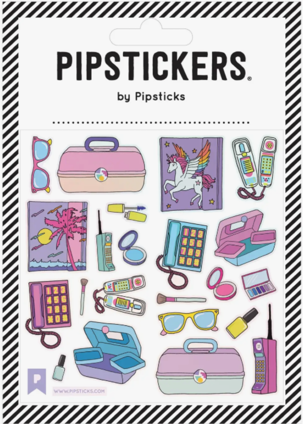 80's Flashback Pro Sticker Pack by Pipsticks | 1980's Throwback Sticker  Multipack for Kids and Adults | Petite Pack with 7 Sheets of Stickers