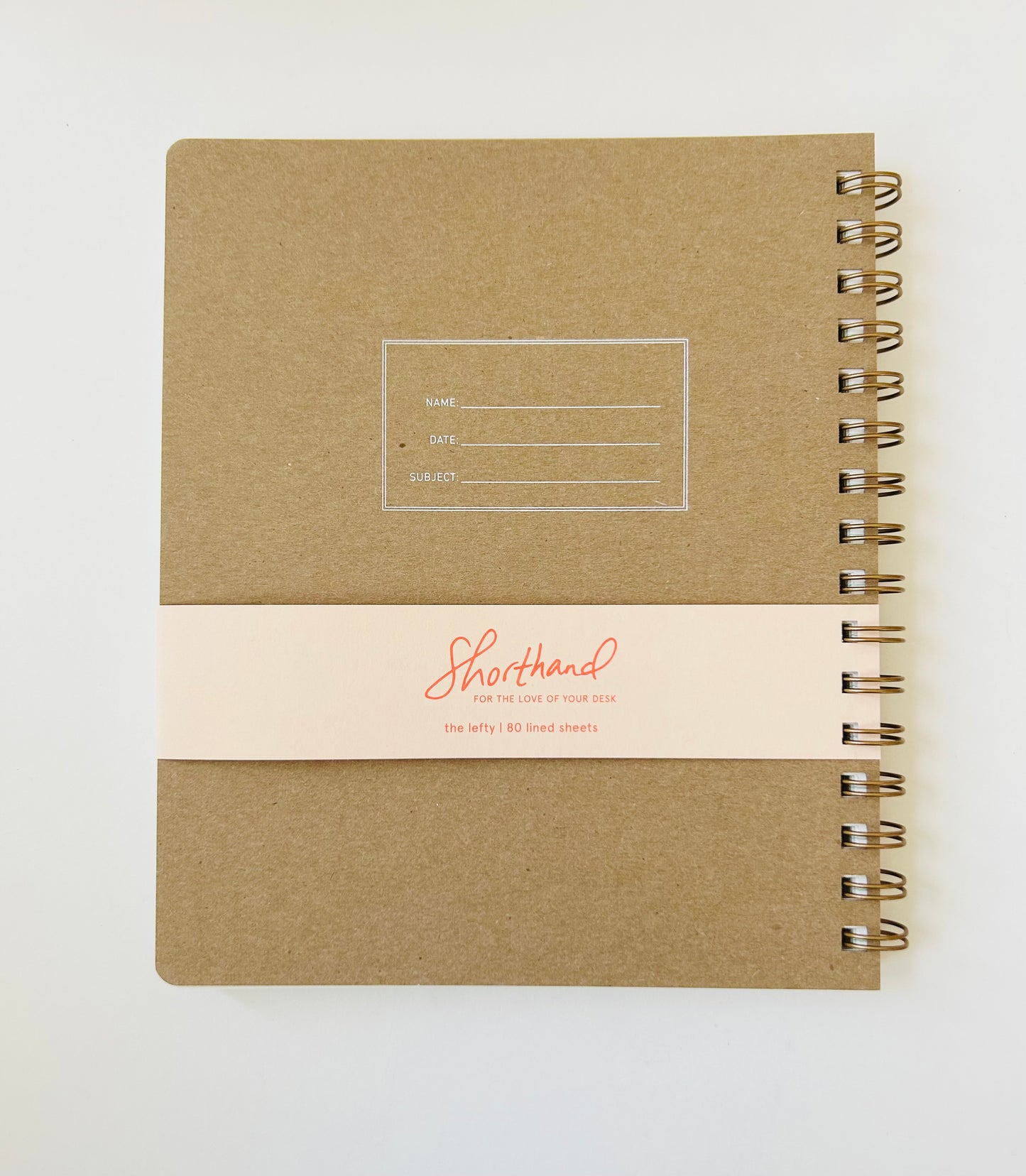 Left Handed Standard Notebook, Kraft - Shorthand Press