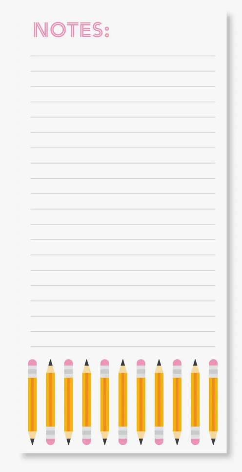 Pencil Notes List Pad Public School Paper